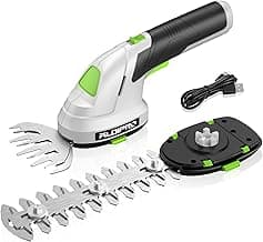 2-in-1 Cordless Hedge Trimmer and Grass Shears 7.2V Handheld Small Electric Bush Trimmer, 2.0Ah Rechargeable Battey Powered Shrub Trimmers for Garden, Yard, Lawn Care