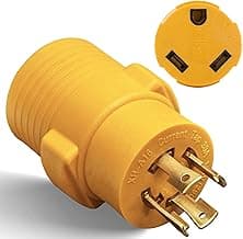 MECMO NEMA L14-30P to TT-30R 30 Amp RV Generator Adapter, 4 Prong Locking 120/240V L14-30P Generator Plug to TT-30R 30A RV Outlet, Transfer Switch Ready Portable Generator Power Adaptor w/ ETL Listed