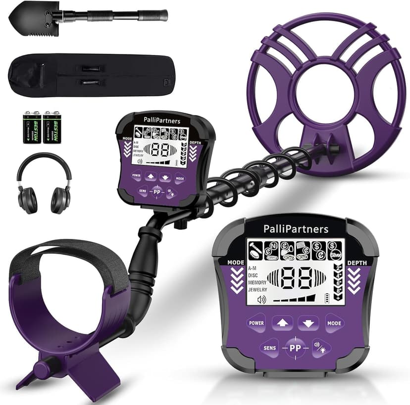 Metal Detector for Adults Waterproof-Professional Higher Accuracy Gold Detector with LCD Display,5 Mode,Advanced DSP Chip 12" Coil(Purple)