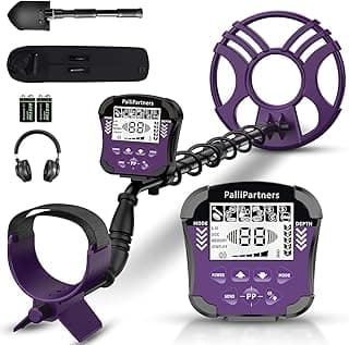 Metal Detector for Adults Waterproof-Professional Higher Accuracy Gold Detector with LCD Display,5 Mode,Advanced DSP Chip 12" Coil(Purple)