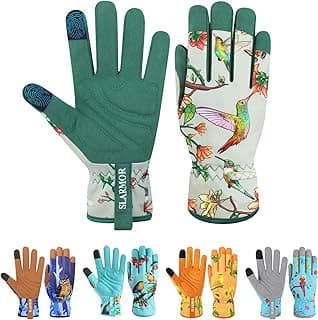 Leather-Gardening-Gloves for Women -Thorn-Proof Work-Gloves for Weeding, Digging, Planting,Pruning Yard garden Gloves