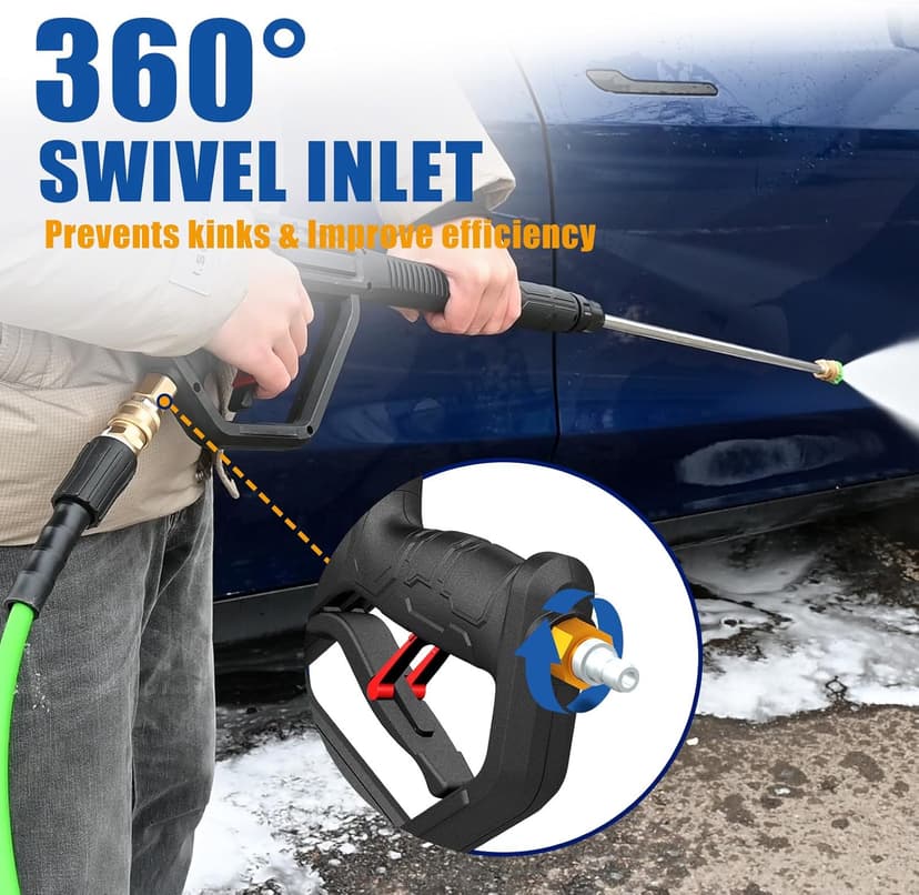 TOOLCY Gas Pressure Washer 3200 PSI & 2.6 GPM, High Performance Engine, Includes Swivel Spray Gun and Wand, 35FT Power Washer Hose, 5 Nozzle Tips, Onboard Soap Tank, for Cars/Driveways/Homes