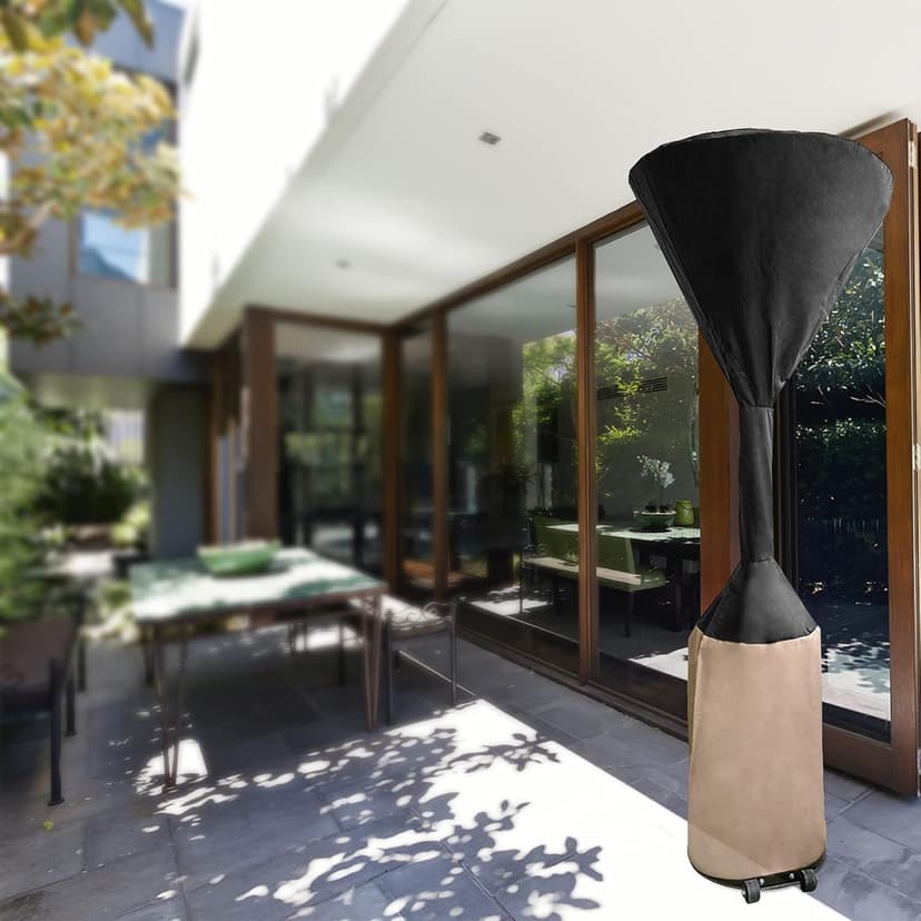Stanbroil Patio Heater Cover, 600D Oxford Fabric Outdoor Patio Heater Covers with Zipper, Waterproof, Black/Camel, 95'' Height x 34" Dome x 18.5" Base