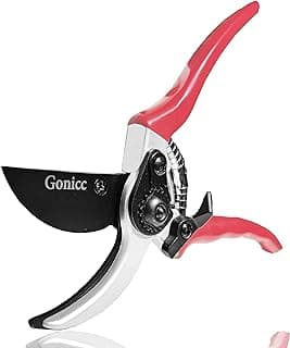 gonicc 8" Professional Sharp Bypass Pruning Shears (GPPS-1002), Tree Trimmers Secateurs,Hand Pruner, Garden Shears,Clippers For The Garden, Bonsai Scissors, Loppers