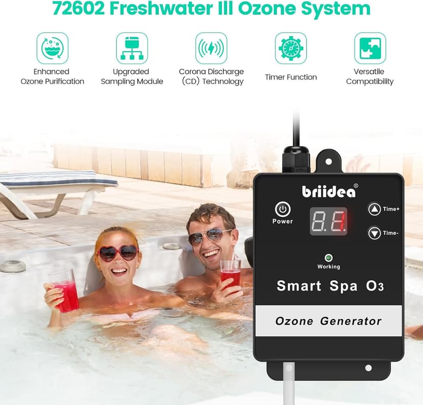 Briidea Ozone Generators, Compatible with Watkins Freshwater III Ozone System 72602, Hot Spring Spas & Hot Tub, Tiger River, Limelight Spa Models 1995 to Current