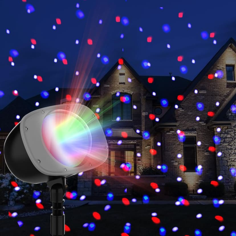 Christmas Snowfall Projector Lights Outdoor, Dynamic Snow Falling Lighting Effects Holiday Projector Lights for Xmas Moving Points Landscape Lights for House, Garden Yard Club Pub Decorations