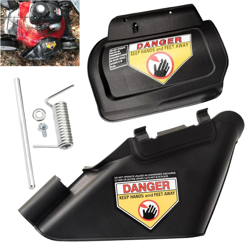 731-07131 Lawn Mower Side Discharge Chute & 987-02516A Hinge Mulch Plug Assy Compatible With MTD, Mu-rray, Cu-b Cad, Ya-rd Machines, Co-lumbia, Cr-aftsman, Hu-skee, T-roy Bilt Hand-Pushed Lawn Mower