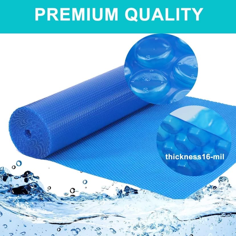 Hot Tub Thermal Blanket Bubble Cover 16 Mil Insulation Blanket,6ft x 6ft Floating Spa Solar Blanket