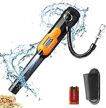 Metal Detector Pinpointer, Professional Waterproof Handheld Pin Pointer Wand, 3 Modes Search Treasure Pinpointing Finder Probe with LCD Display for Adult, Kids, 9V Battery Included - Orange