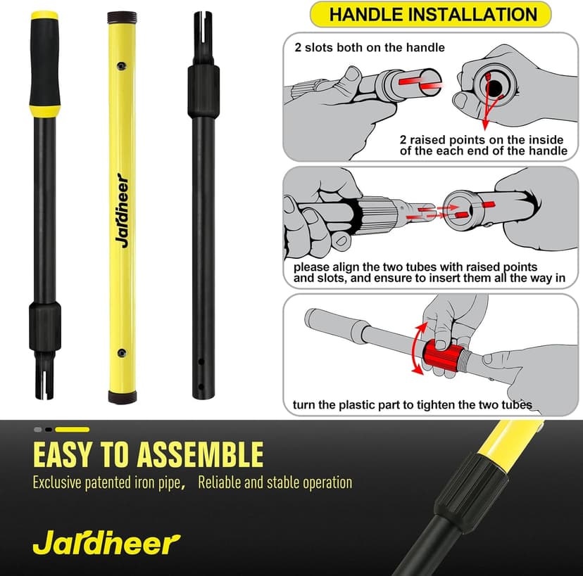 Jardineer Hula Hoe Garden Tool -4in1 Weed Puller, Cultivator, Stirrup Hoe with Ergonomic Handle, Heavy Duty Stainless Steel Head for Effortless Weeding, Digging, and Soil Aeration (64 inches)
