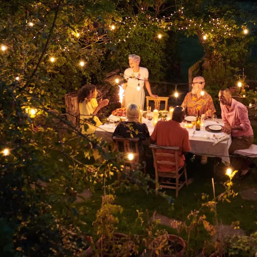 VIVII Solar String Lights, 44 Ft Solar String Light with 15 Waterproof LED Bulbs - Heavy Duty Outdoor Lights for Garden, Yard, and Deck in Warm White