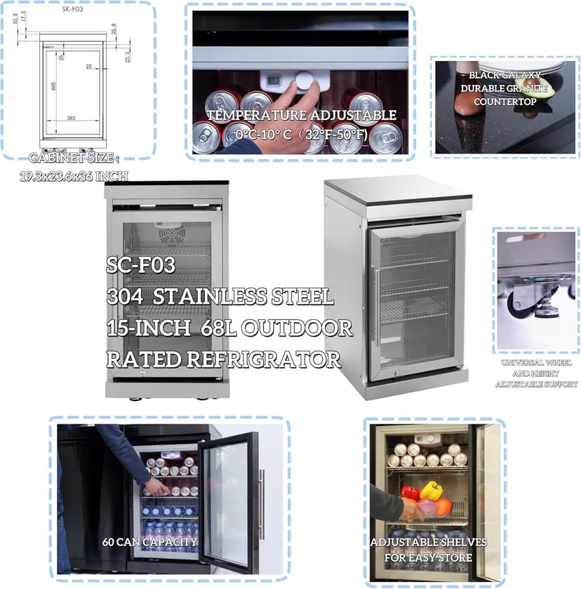 104 Inches 4-Burner 72000 BTU Deluxe Stainless Steel Gas Outdoor Kitchen Bar Barbecue Island Grill, Wine Cooler Compact Refrigerator, Rotisserie Kit, Granite Countertops, Stainless Steel Sink, Silver