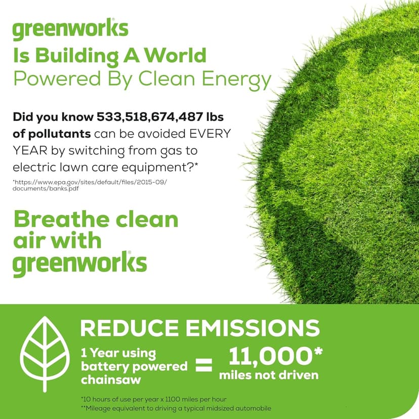 Greenworks 40V 16" Brushless Cordless Chainsaw, 4.0Ah Battery and Charger Included