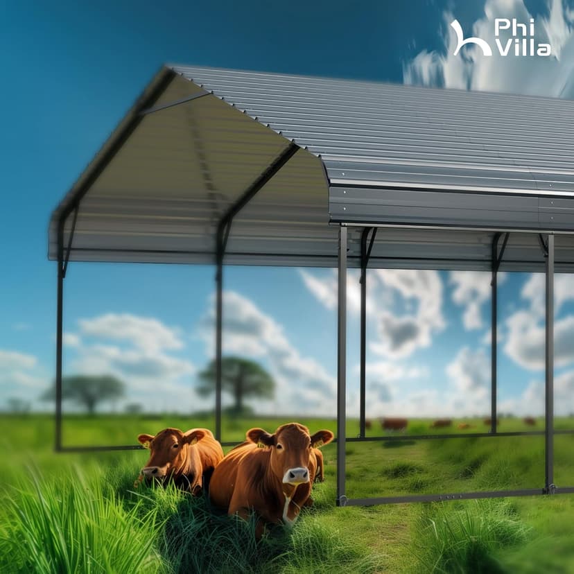 PHI VILLA 20 x 30-ft Carports, Durable Portable Garage Carport Canopy Car Tent