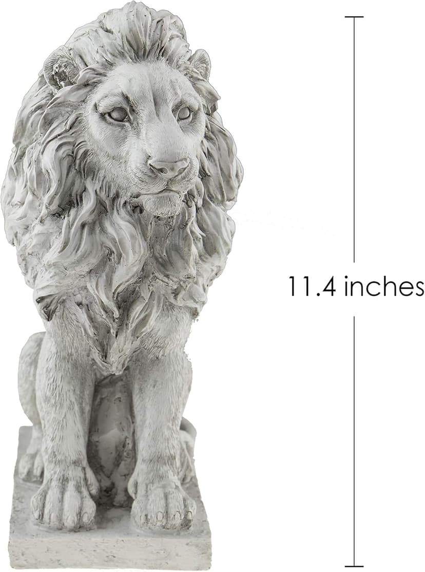 Lion Resin Garden Statue | Outdoor Indoor Figurine Gift Decoration for Home Décor, Patio, Yard, and Garden