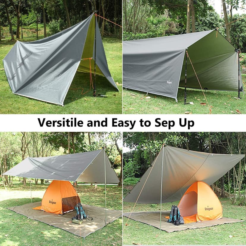 Unigear Hammock Rain Fly Waterproof Tent Tarp, UV Protection and PU 3000mm Waterproof, Lightweight for Camping, Backpacking and Outdoor Adventure