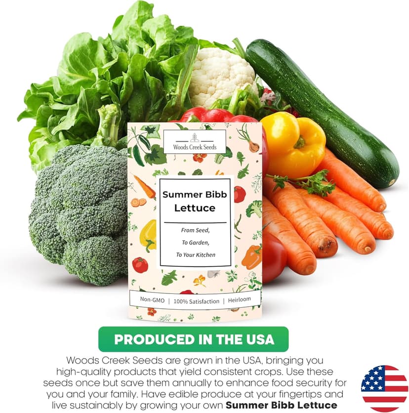 Summer Bibb Heirloom Lettuce Seeds for Planting - Over 2,700 Non-GMO Seed Pack for Growing Indoors, Outdoors, or as Hydroponic Seeds - Beginner-Friendly Green Leaf Lettuce Seed