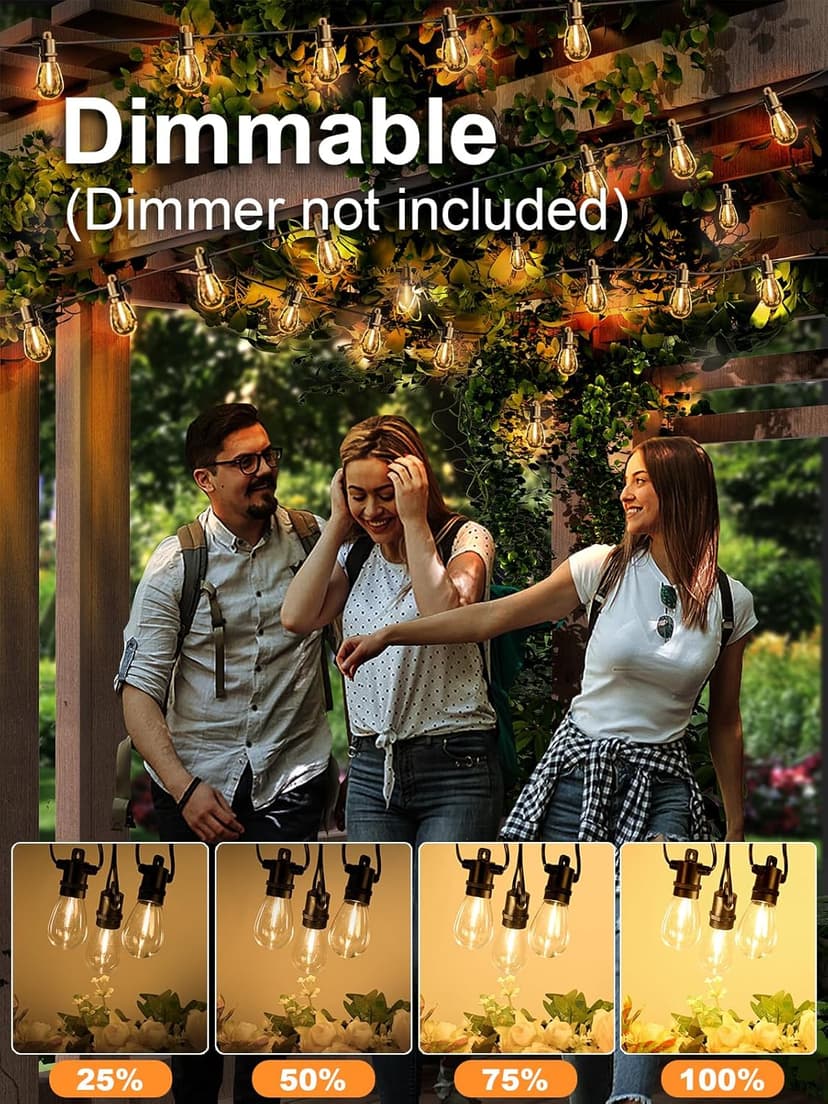 Svater Outdoor String Lights 200 FT, Patio Lights for Outside with Shatterproof Bulbs, Waterproof IP65 Commercial Hanging Light for Backyard Porch Balcony Bistro Party, 2700K