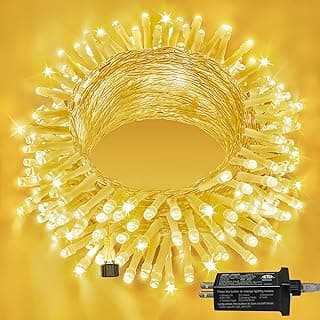 Ollny 120LED 40FT String Lights, Waterproof Connectable Fairy Lights with Timer 8 Modes, Warm White Plug in Christmas Light for Indoor Outdoor Patio Party Bedroom Classroom Decor