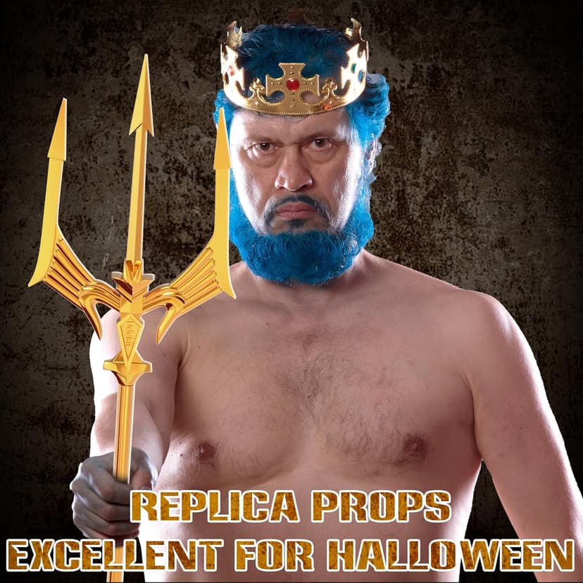 Metal Trident Spear 78 Inches Adjustable Length Cosplay Costume 3-Pronged Poseidon Weapon for Adult Women Men Halloween