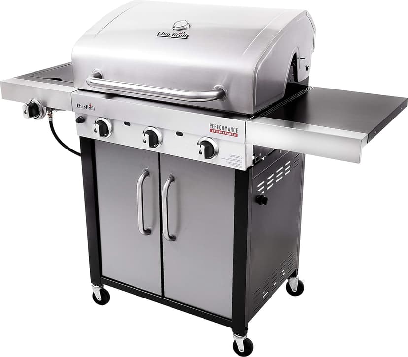 Char-Broil® Performance Series™ TRU-Infrared Cooking Technology 3-Burner with Side Burner Cabinet Style Propane Gas Stainless Steel Grill - 463371719