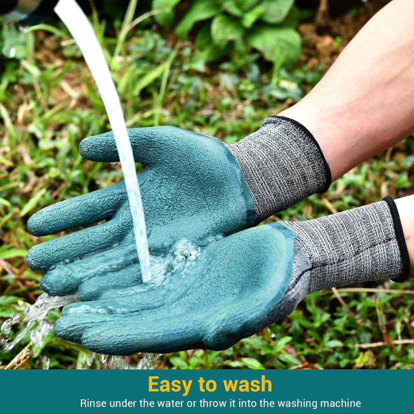 DOFOWORK Gardening Gloves - 6 Pair Gardening Gloves for Women/Men, Breathable Natural Latex Garden Gloves with Grip