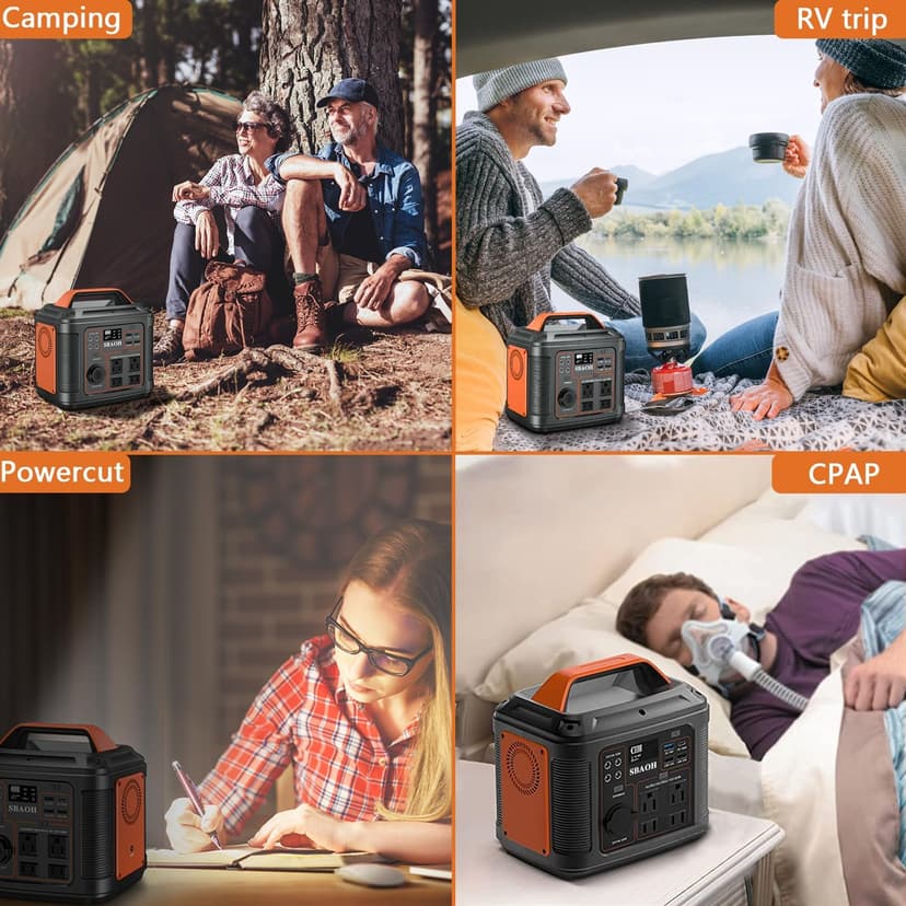 Portable Power Station, 300W 296Wh Solar Generator Quick Charge / 110V AC Outlets/DC Ports and LED Flashlight, Lithium Battery Backup for Home Outdoor Travel Camping Blackout