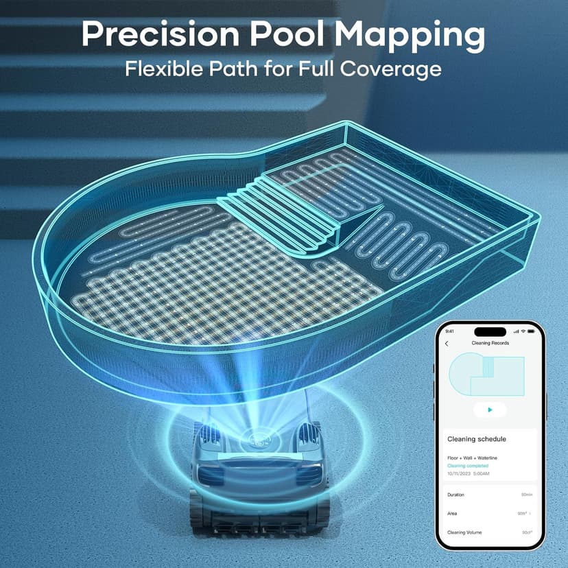 Aiper Scuba X1 Pro Max All-in-One Pool Cleaning Robot with Caddy, Pool Mapping, Adaptive Path, 8500 GPH Power, Double Filtration, Smart Surface Parking, Pool Vacuum for All Inground Pools
