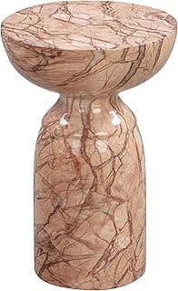 Tov Furniture Rue Faux Marble Concrete Indoor/Outdoor Side Table (Sunset)