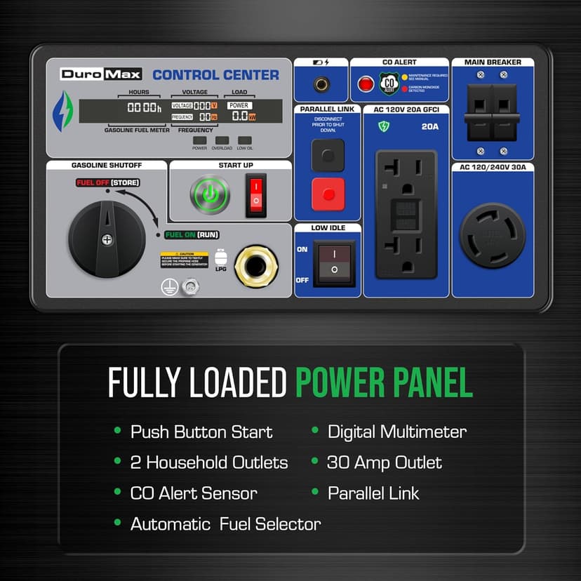 DuroMax XP7000iH 7,000-Watt Dual Fuel Portable Digital Inverter Generator - Gas & Propane, Remote Electric Start, RV & Emergency Ready