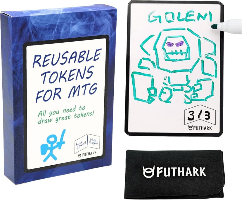 Futhark Dry Erase MTG Tokens Cards Set – Reversible Reusable Double-Sided Universal Tokens Proxy Cards for Magic: The Gathering, MTG Accessories Gift