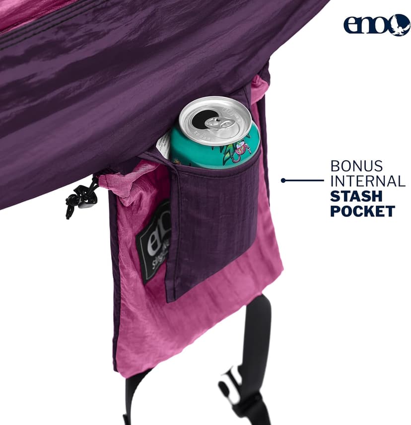 ENO SingleNest Hammock - Lightweight, 1 Person Portable Hammock - for Camping, Hiking, Backpacking, Travel, a Festival, or The Beach - Berry/Plum