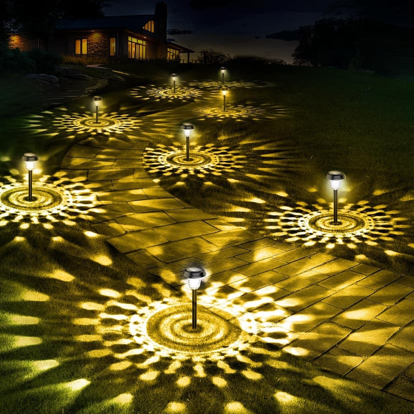 Super Bright Solar Lights Outdoor Waterproof 10 Pack, from Dusk to Dawn Up to 12H Solar Light for Outside, Auto On/Off Solar Powered Garden Pathway Lights, Yard Landscape Lighting