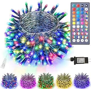 Obrecis Color Changing String Lights, 200 LED 34 Colors Colorful Christmas Lights Multicolor Plug in Waterproof Twinkle Lights Connectable for Indoor Outdoor Room Party Valentine's Wedding Decor 66 ft