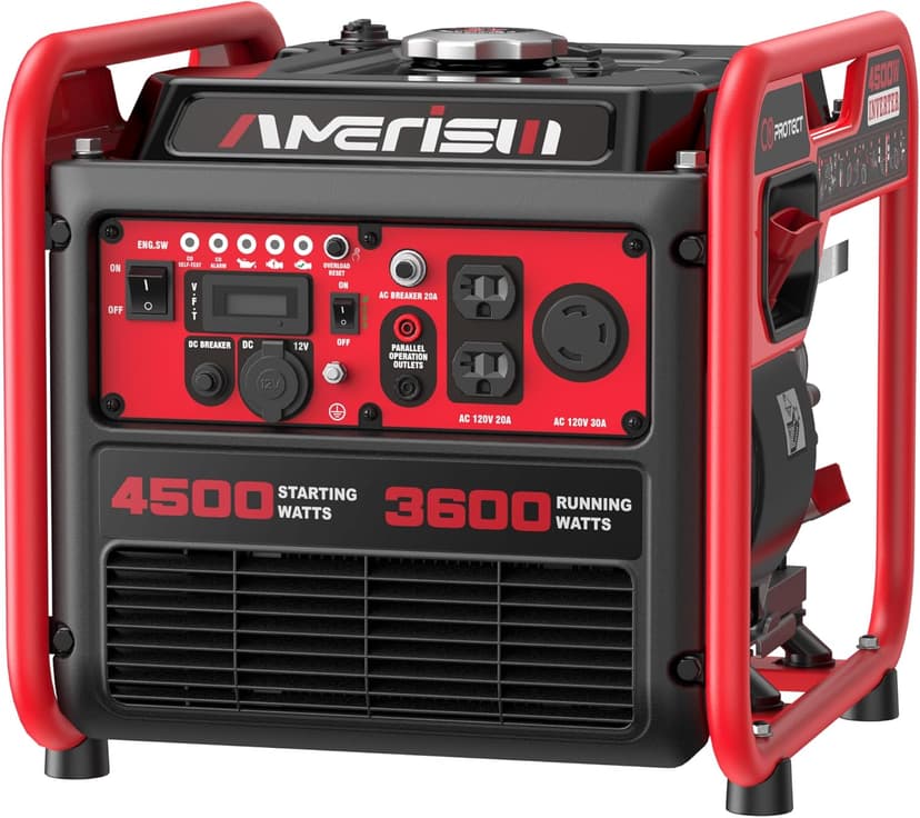 Portable Inverter Generator 4500W Gas Powered, CO-Sensor, Lightweight & Quiet for Home Use and Emergency Backup, Camping, EPA Compliant 2025 Version