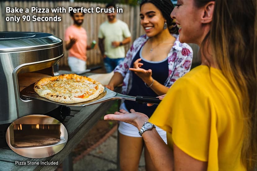 Solo Stove Pi Prime - Gas Pizza Oven with Cordierite Stone Cooking Surface - Demi-Dome Design - Wide-Mouthed Opening - Stainless Steel