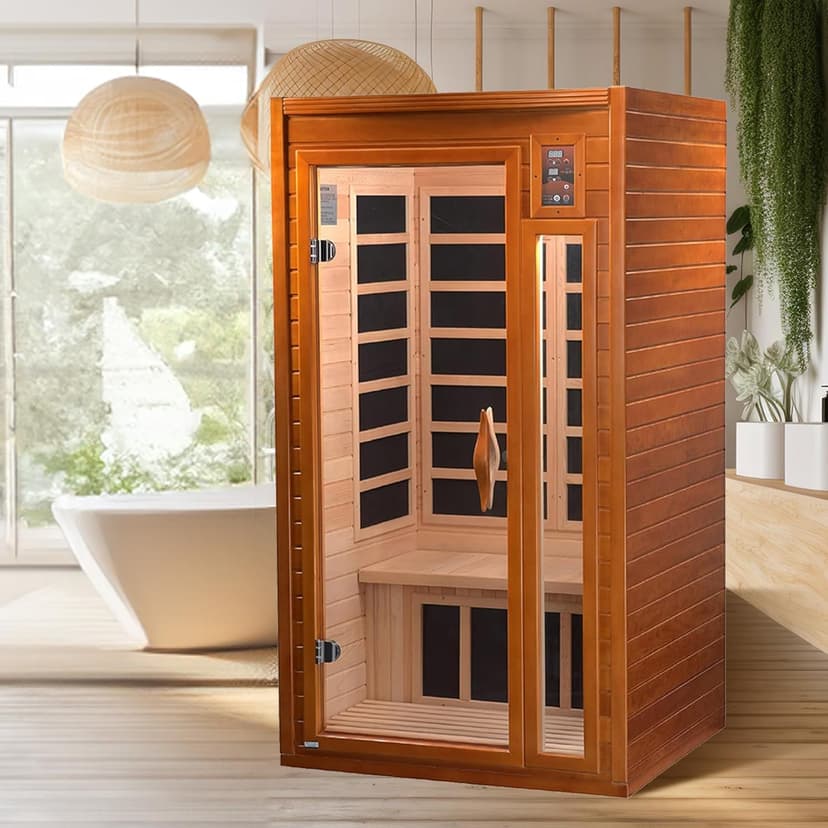 DYNAMIC SAUNAS 2-Person Home Sauna with Infrared Lighting and Integrated Speakers, Barcelona - Personal Indoor Luxury Spa for House and Gym
