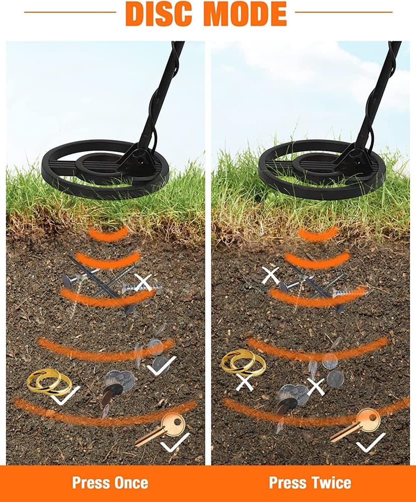 ENGiNDOT Metal Detector 3 Modes for Adults and Kids High Accuracy with LCD Display, 3 Audio Tone, DISC Mode, Waterproof Coil, Carrying Case