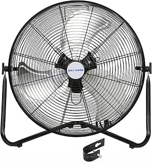 BILT HARD 20" High Velocity Floor Fan, 4600 CFM 3-Speed Industrial Shop Fan with Wall-Mounting System, Heavy Duty Metal Fan for Workshop, Garage and Warehouse