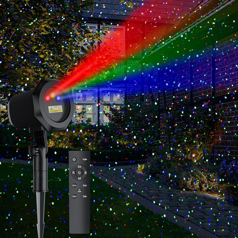 Firefly Laser Projector Lights Outdoor, Garden Light Projector with Remote and Timer, Waterproof Firefly RGB Lights Decoration for Wedding Christmas Halloween Holiday Party Yard Landscape Decor