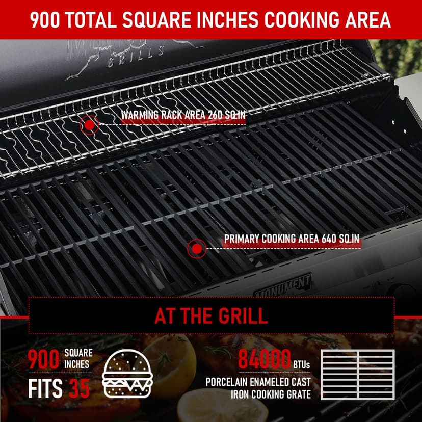 Monument Grills 6-Burner Convertible Natural Gas Smart bbq Grill Stainless Steel Denali 605 with BBQ Cover