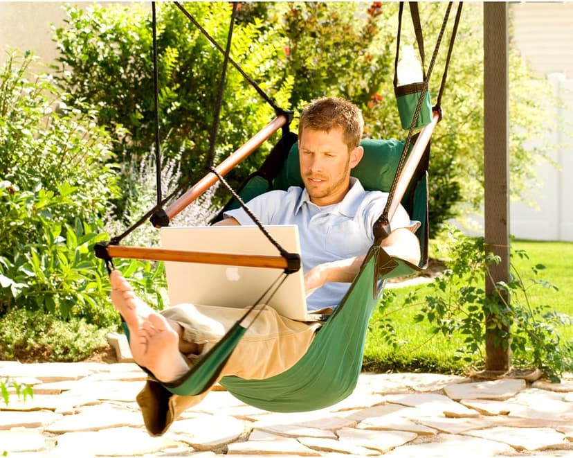 Hammaka Hanging Hammock Air Chair, Wooden Dowels, Tan