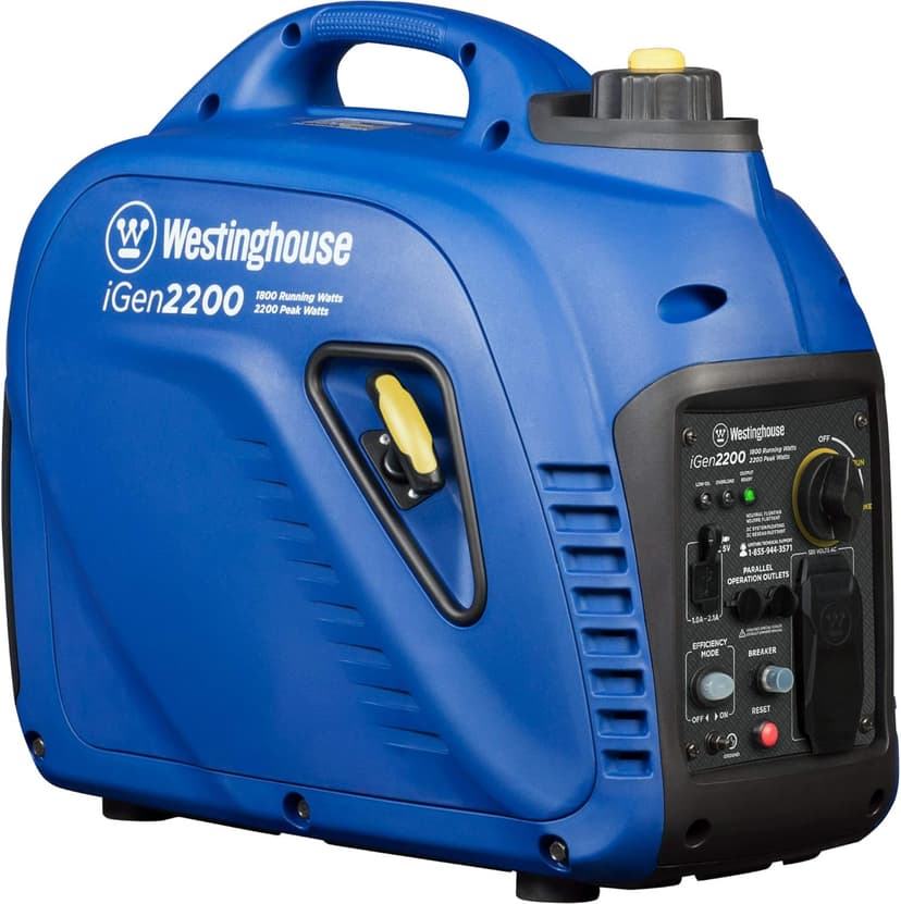 Westinghouse 2200 Peak Watt Super Quiet & Lightweight Portable Inverter Generator, Gas Powered, Parallel Capable, Long Run Time