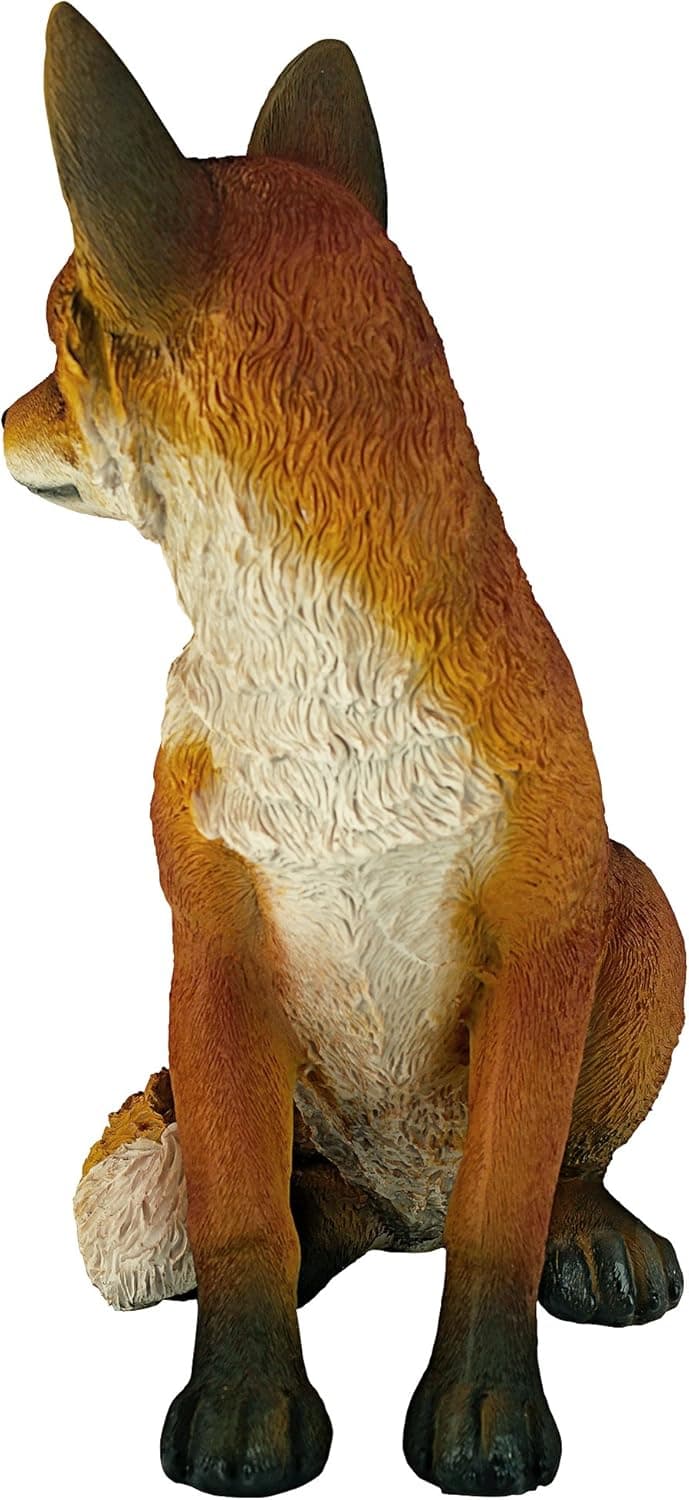 Design Toscano QL56241 Woodie The Woodland Fox Indoor/Outdoor Garden Animal Statue, 10 Inches Wide, 7 Inches Deep, 14 Inches High, Full Color Finish