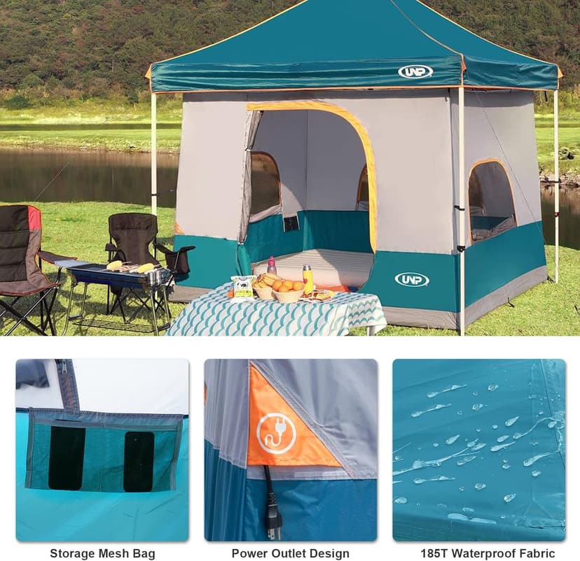 UNP Camping Canopy Tent - Inner Tent for 10' x 10' Pop Up Canopy, Simple Installation, Fully Vented Roof, Enclosed Canopy Space, Ocean Blue (Frame NOT Included)