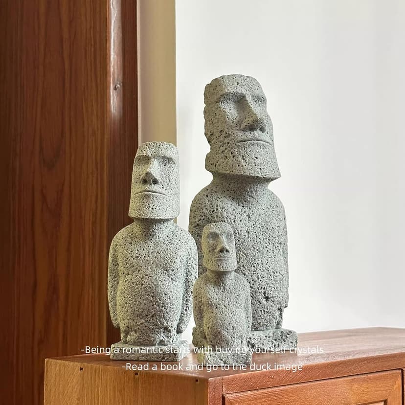 Easter Island Moai Statue - Stone Moai Figurine Decor for Home & Outdoor Garden - 3 (Large Size)