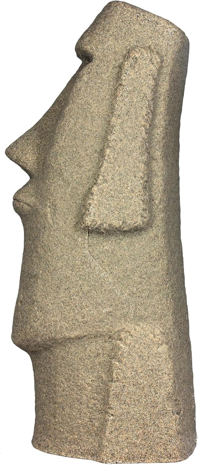 EMSCO Group Easter Island Head Statue – Natural Sandstone Appearance – Made of Resin – Lightweight – 28” Height