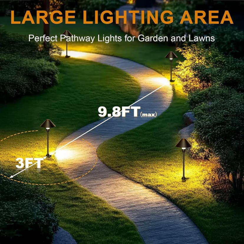 Low Voltage Pathway Lights with Timing Plug, Low Voltage Landscape Lighting, Waterproof Landscape Path Lights Outdoor Garden Lights for Flower Bed Yard Lawn Backyard Walkway Driveway, Set of 4