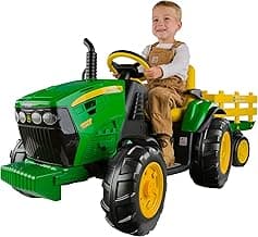 Peg Perego John Deere Ground Force Tractor with Trailer 12 Volt Ride on