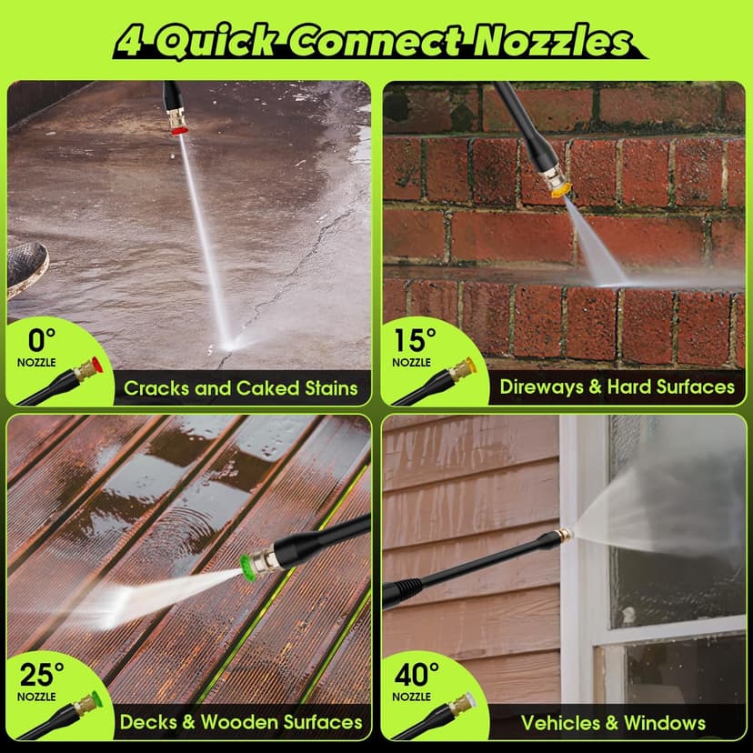 Electric Pressure Washer, Foam Cannon, 4 Different Pressure Tips, Power Washer, 3800 PSI 2.4 GPM